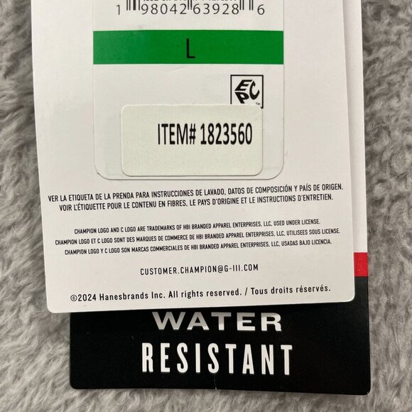 NEW Champion Men's L Rain Windbreaker Jacket Mesh Lining Full-Zip Outerwear - Picture 7 of 12